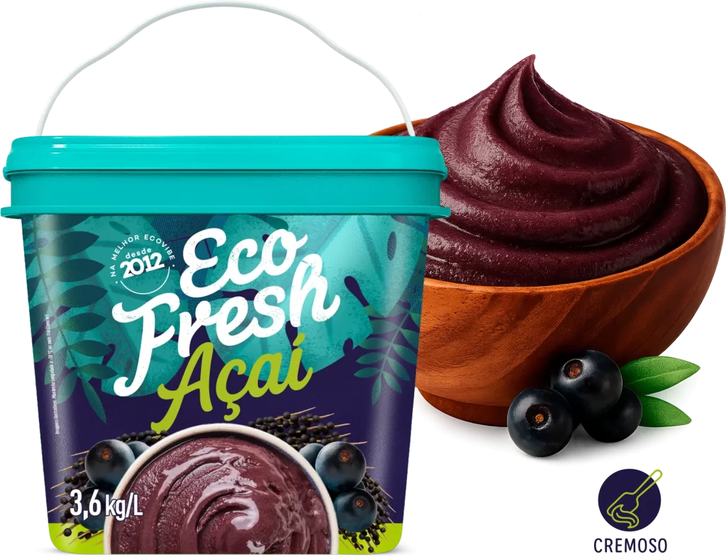 Pote de Açaí Zero Açúcar Eco Fresh 1,02L – Sorbet saudável sem adição de Açúcar