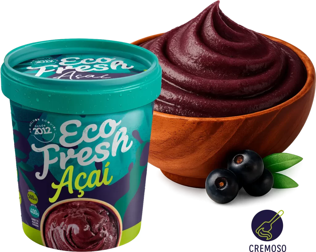 Pote de Açaí Zero Açúcar Eco Fresh 1,02L – Sorbet saudável sem adição de Açúcar
